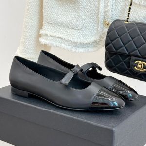 Chanel G46726 Mary Janes with CC Logo Bow Women in Calfskin Black
