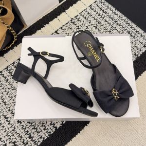 Chanel G46813 Bow Sandals Women Grosgrain Black