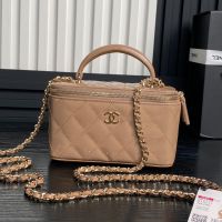 Chanel AP2199 Vanity with Chain in Patent Leather Apricot