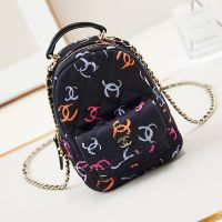 Chanel AP3753 Mini Backpack in CC Printed Fabric Black