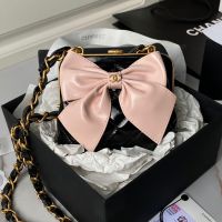 Chanel AP4028 Clutch with Chain in Shiny Lambskin Black/Pink