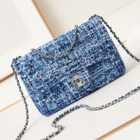 Chanel AS3269 Mini Flap Bag in Sequins Blue