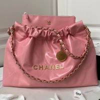 Chanel AS4486 22 Handbag in Shiny Calfskin Pink