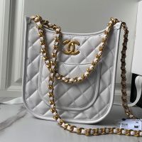 Chanel AS4532 Hobo Handbag in Calfskin White