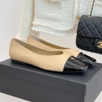 Chanel Ballet Flats with CC Logo Women in Calfskin and Patent Leather Brown