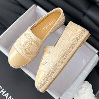 Chanel Espadrilles Women Raffia and Lambskin Orange