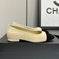 Chanel G31321 Ballet Flats Women in Suede Light Yellow