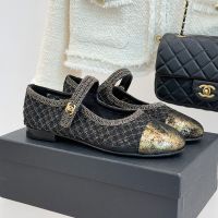 Chanel G46541 Mary Janes Women in Woven Sequins Black