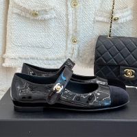 Chanel G46541 Mary Janes with CC Buckle Women in Patent Leather Black