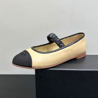Chanel G46542 Mary Janes with Elastic Band Women in Lambskin and Grosgrain Brown