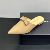 Chanel G46550 Mules with CC Logo Bow Women in Wrinkle Patent Calfskin Brown