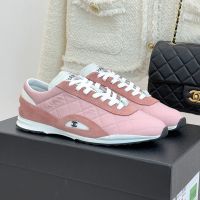 Chanel G47014 Sneakers Women in Quilted Diamond Fabric and Suede Pink