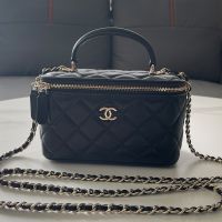 Chanel AP2219 Vanity with Chain in Lambskin Black