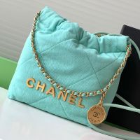 Chanel AS3980 22 Mini Handbag in Canvas Green