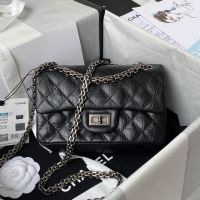 Chanel AS0874 Reissue 2.55 Mini Handbag in Aged Calfskin Black/Silver