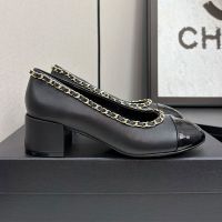 Chanel Pumps with Woven Chain Women in Lambskin and Patent Leather Black