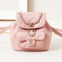 Chanel AS2908 Dumas Small Backpack in Shiny Lambskin Pink